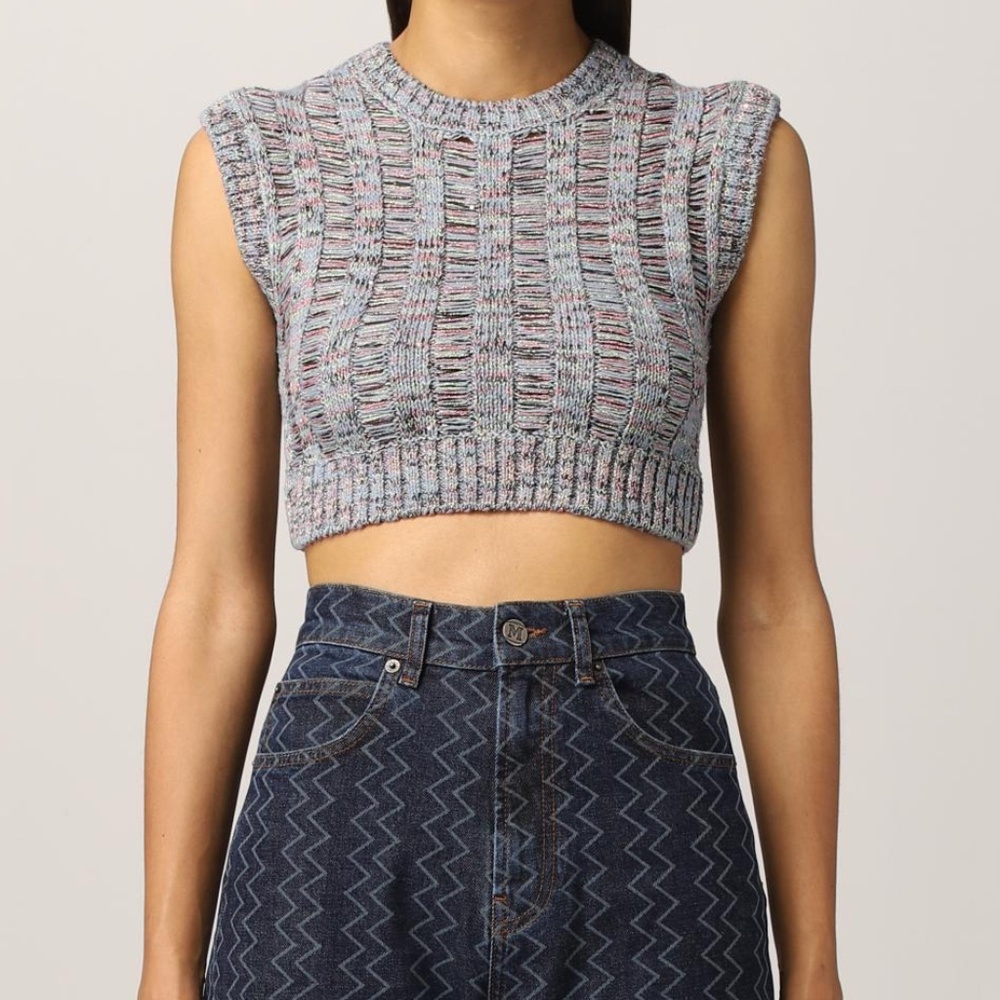 Missoni cropped top in lurex wool blend knit